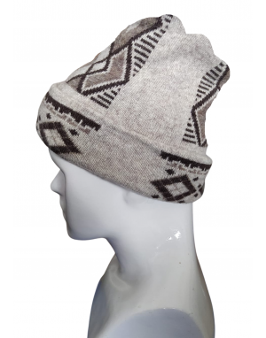 Angora wool designer cap light browm